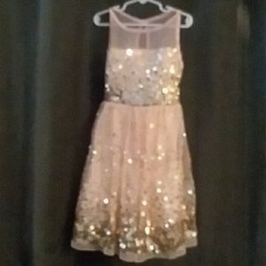 Pink sparkly church dress